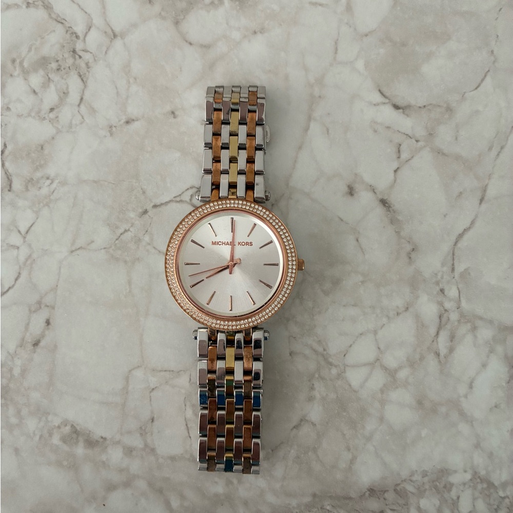 Michael Kors Rose Gold and Silver Watch